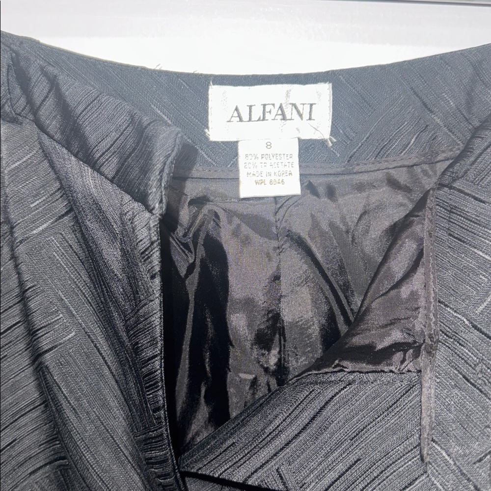 Alfani NWT Size 8 Women's Textured Black Pants Suit - Picture 8 of 8